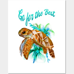 Turtle, Flower, Positive, Marine, Spiritual Posters and Art